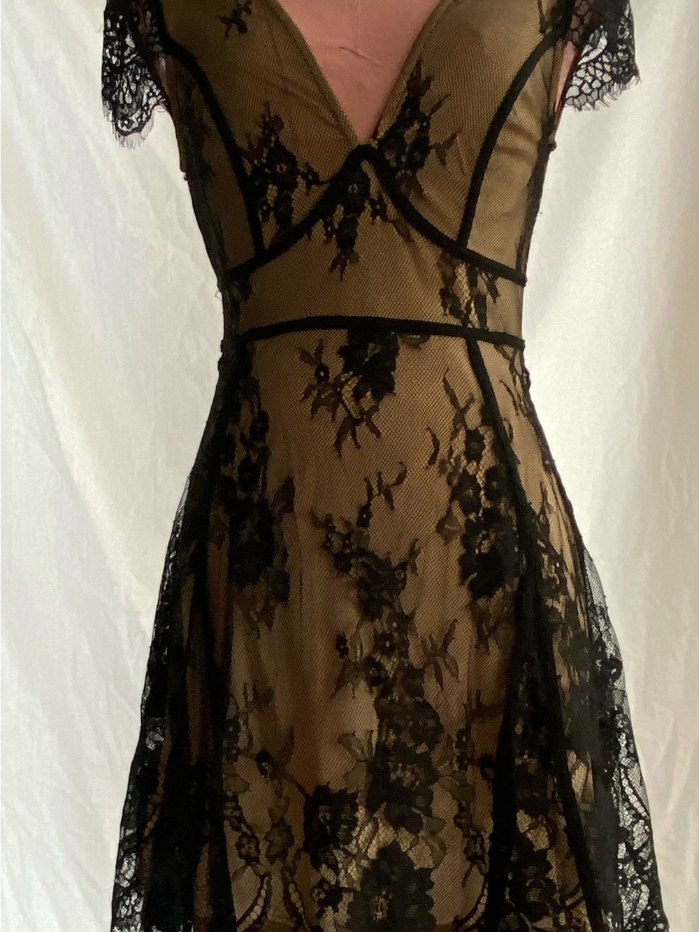 Lulu's Black Lace Mini Dress
